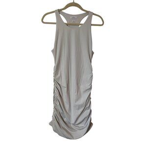 Babaton Contour Ruched Bodycon Racerback Tank Dress In Light Beige Size Large